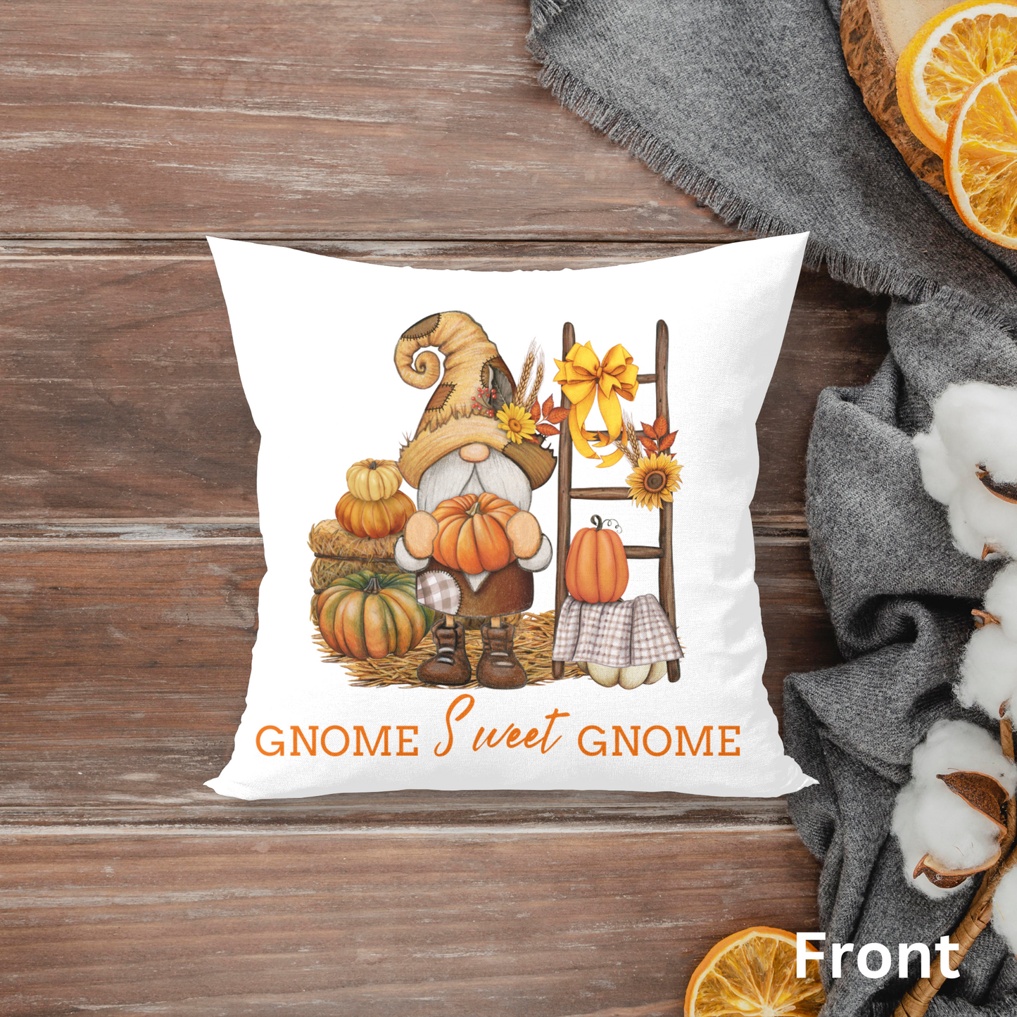 GNOME PUMPKIN PICKING #3 PILLOW