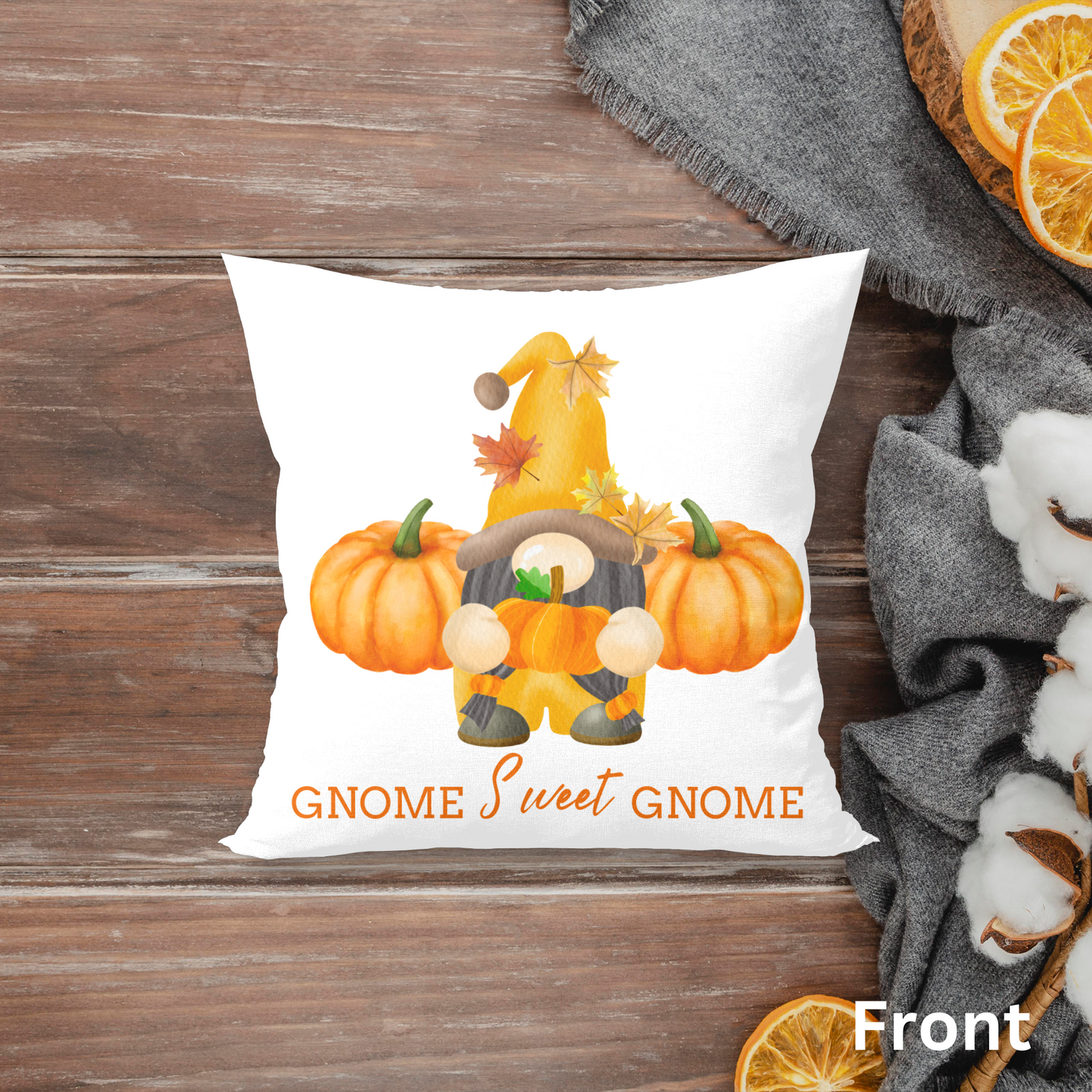 GNOME PUMPKIN PICKING #2 PILLOW