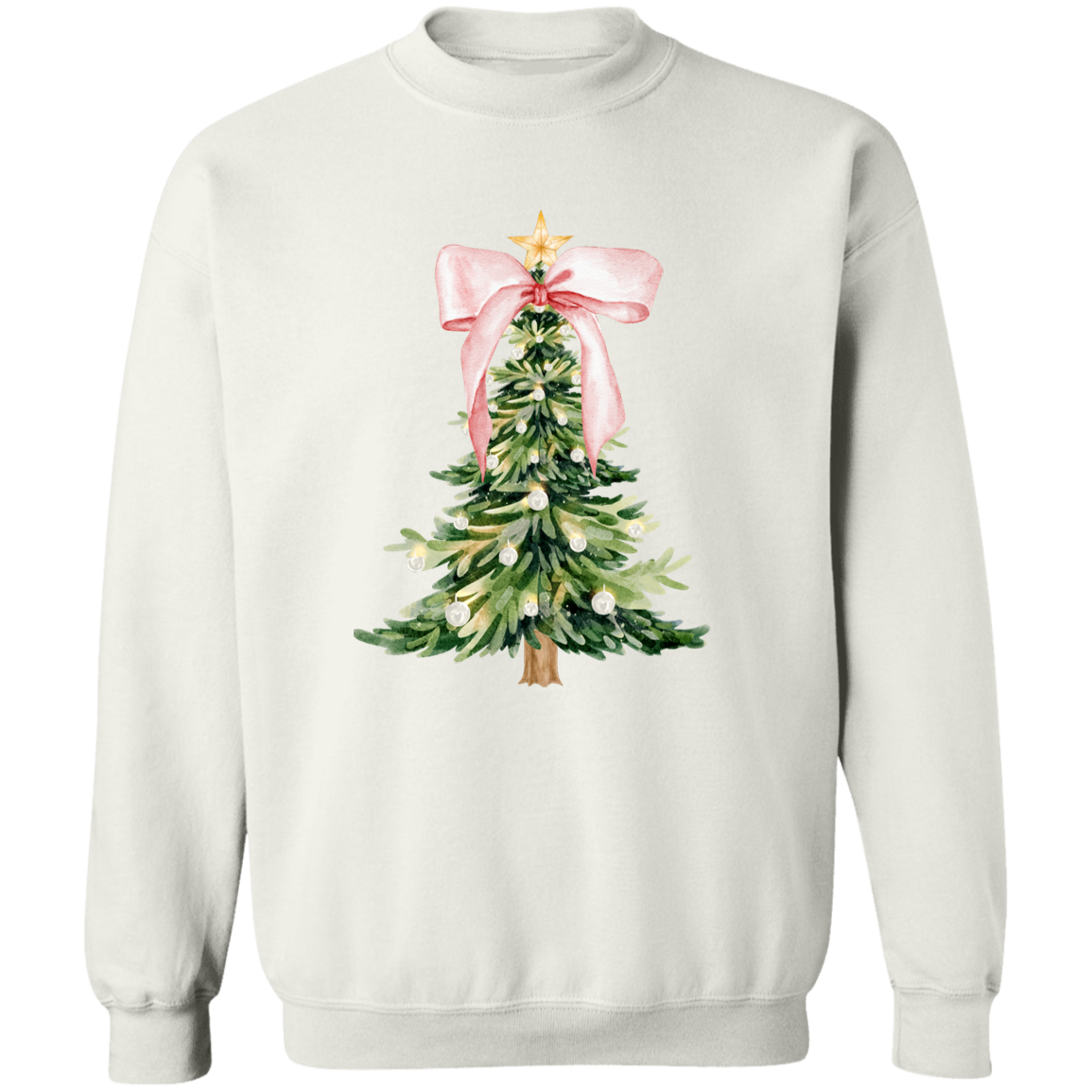 Pink Christmas Tree Bow T-shirt | Sweatshirt