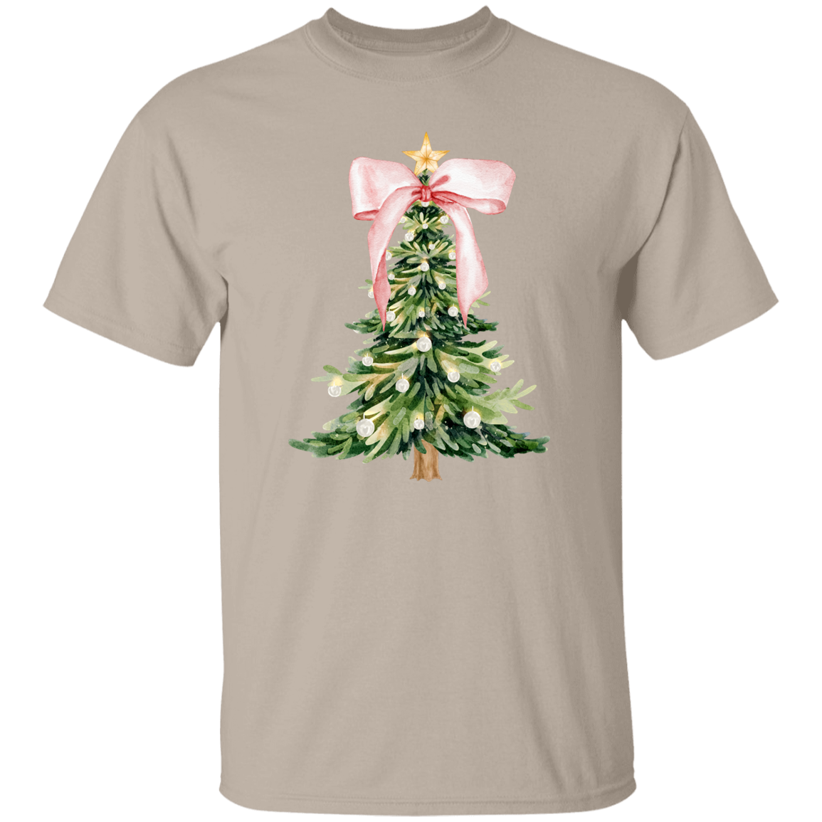 Pink Christmas Tree Bow T-shirt | Sweatshirt