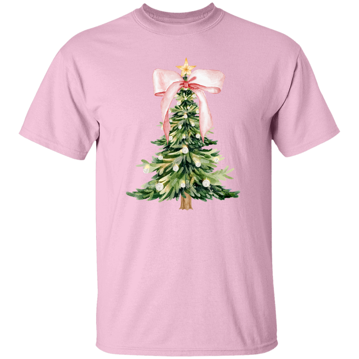 Pink Christmas Tree Bow T-shirt | Sweatshirt
