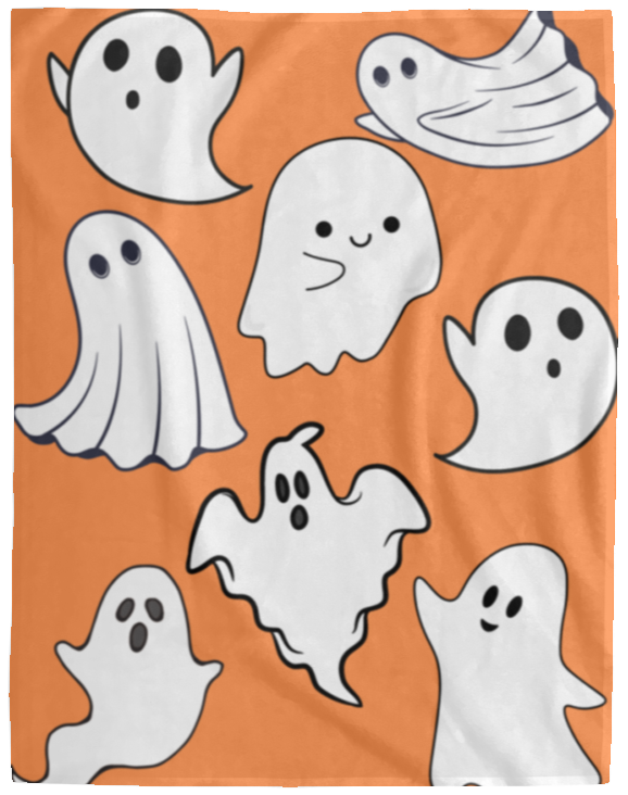 ORANGE GHOST BLANKET | HALLOWEEN