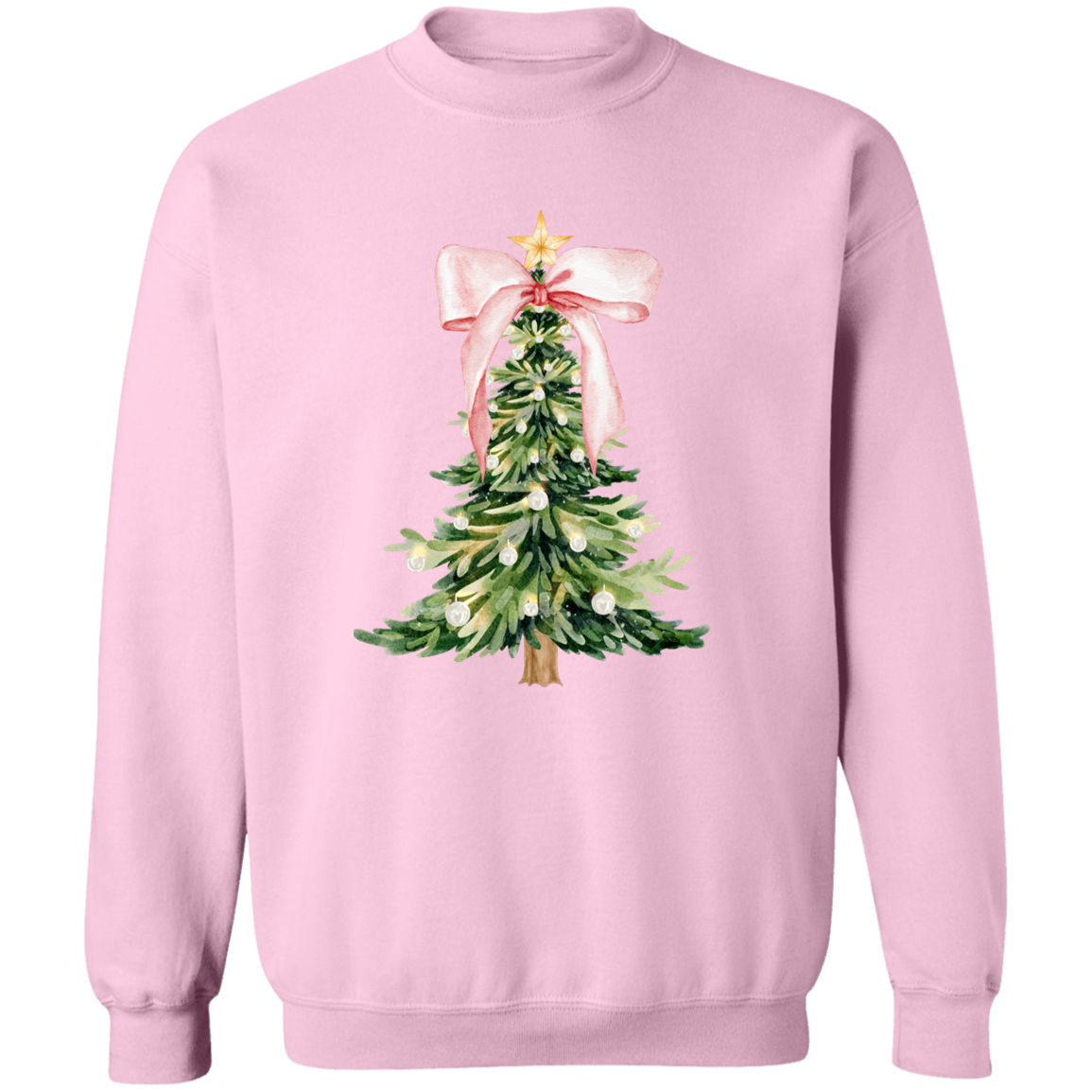 Pink Christmas Tree Bow T-shirt | Sweatshirt