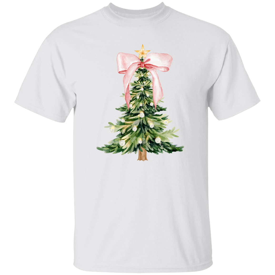 Pink Christmas Tree Bow T-shirt | Sweatshirt