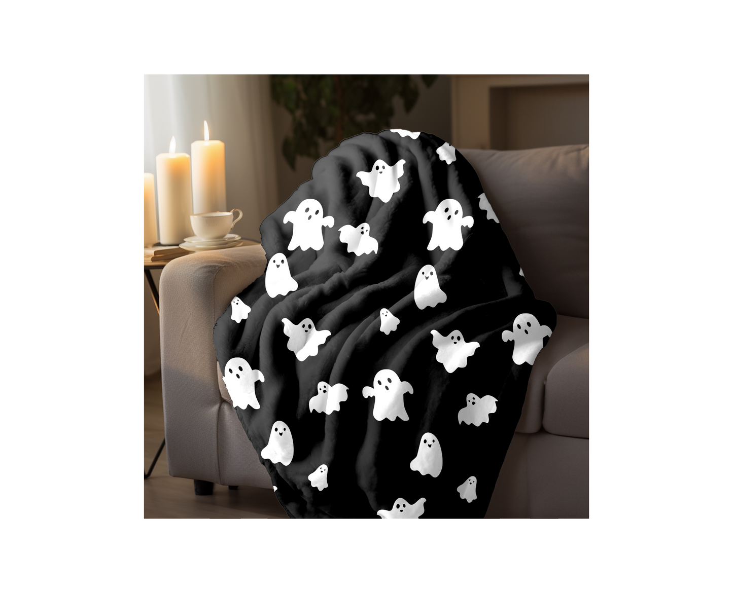 GHOST BLANKET B&W | HALLOWEEN