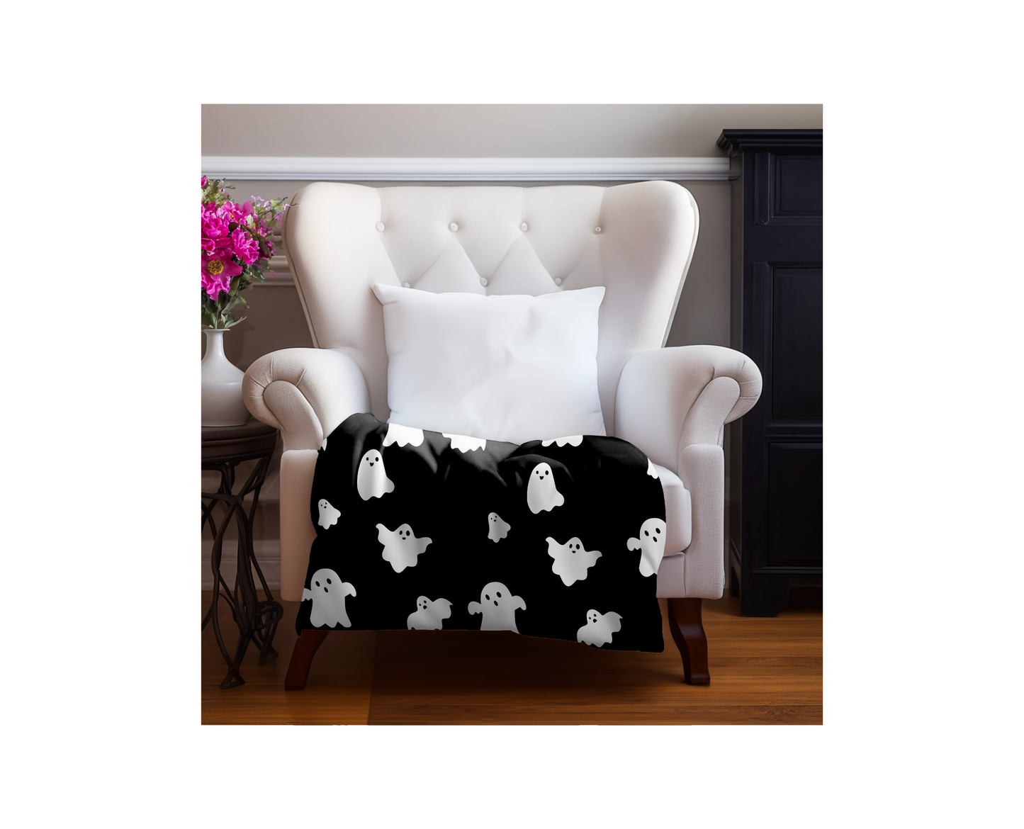 GHOST BLANKET B&W | HALLOWEEN