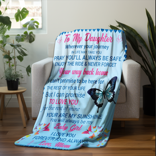 To My Daughter | Velveteen Plush Blanket 50x60