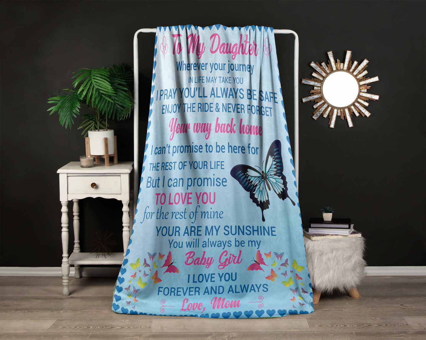 To My Daughter | Velveteen Plush Blanket 50x60