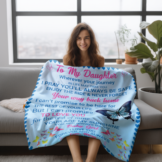 To My Daughter | Velveteen Plush Blanket 50x60