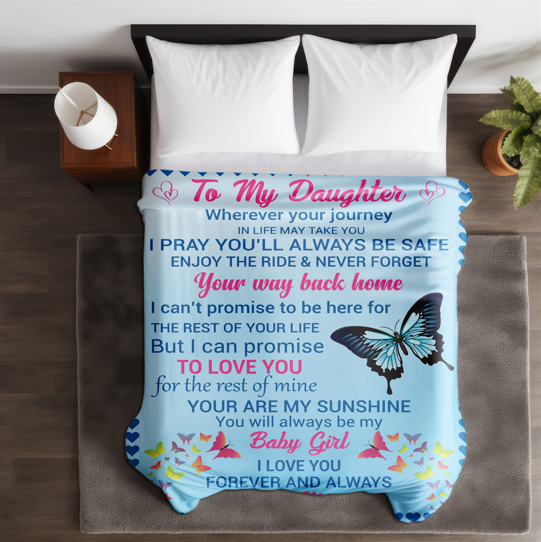 To My Daughter | Velveteen Plush Blanket 50x60