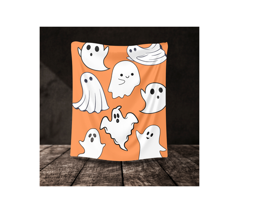 ORANGE GHOST BLANKET | HALLOWEEN