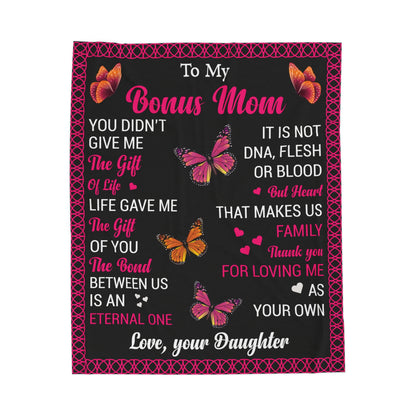 To My Bonus Mom | Velveteen Plush Blanket 50x60