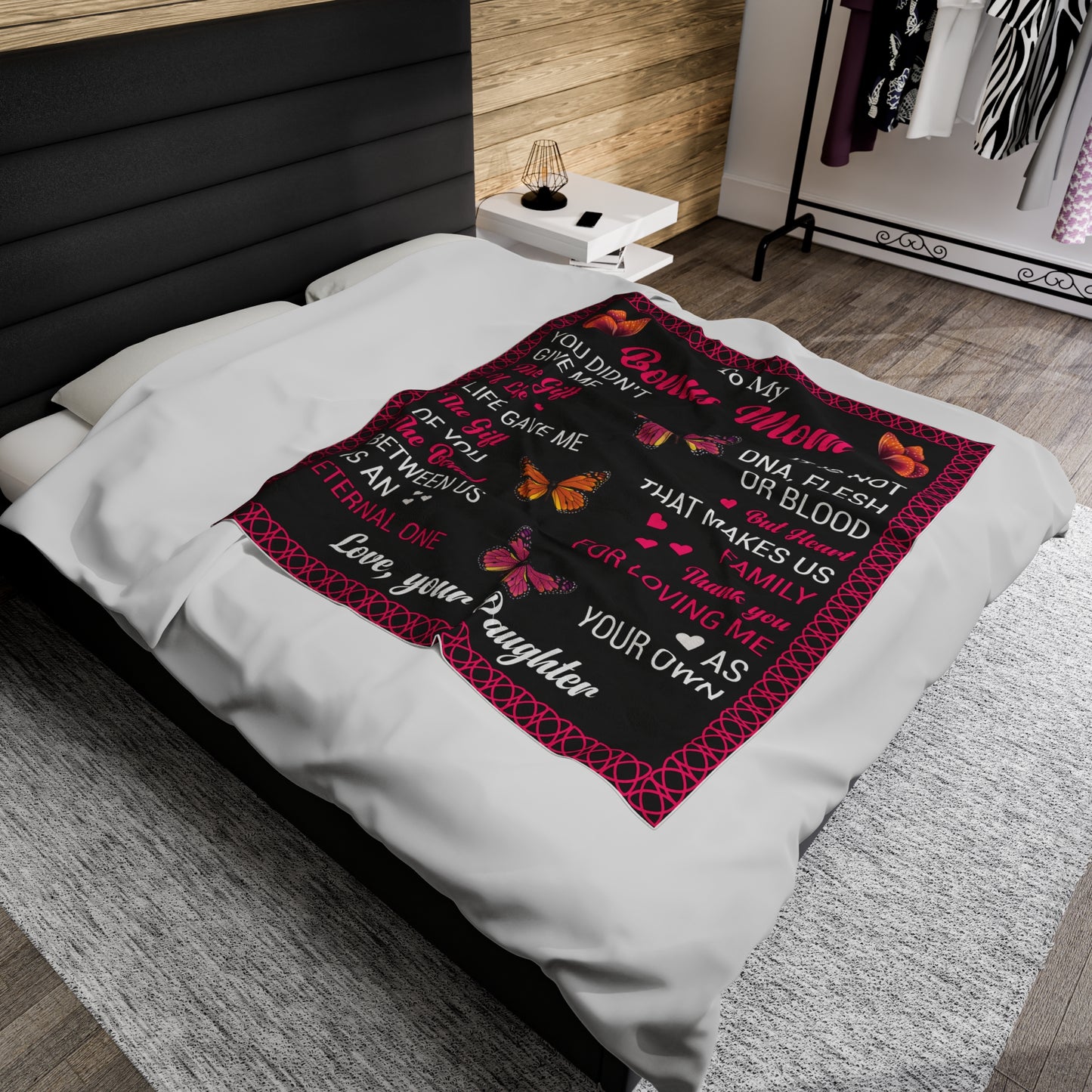 To My Bonus Mom | Velveteen Plush Blanket 50x60