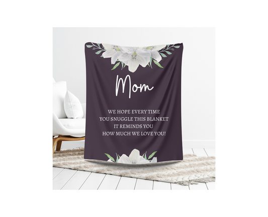 MOM FLOWER BLANKET| MOTHER'S DAY GIFT