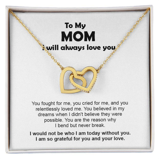 To My Mom | Interlocking Hearts Necklace