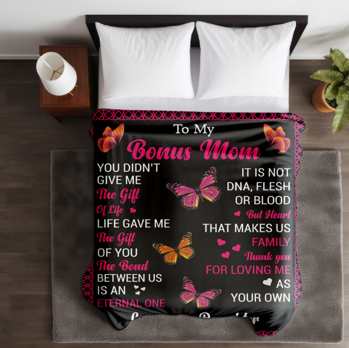 To My Bonus Mom | Velveteen Plush Blanket 50x60