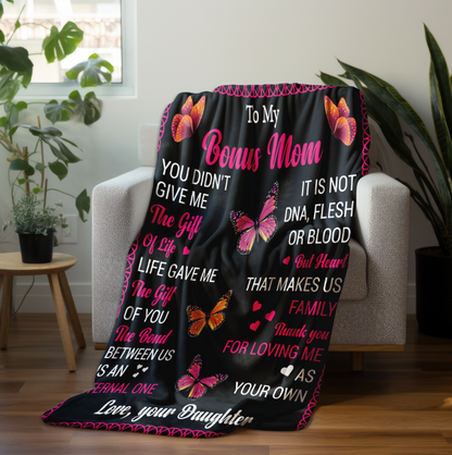 To My Bonus Mom | Velveteen Plush Blanket 50x60