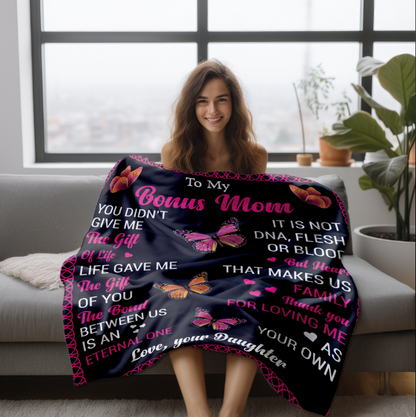 To My Bonus Mom | Velveteen Plush Blanket 50x60