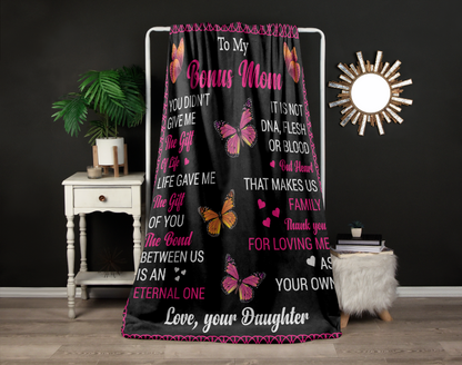 To My Bonus Mom | Velveteen Plush Blanket 50x60